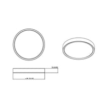 Load image into Gallery viewer, Kawan LED Flush Mount Ceiling Light - line drawing.
