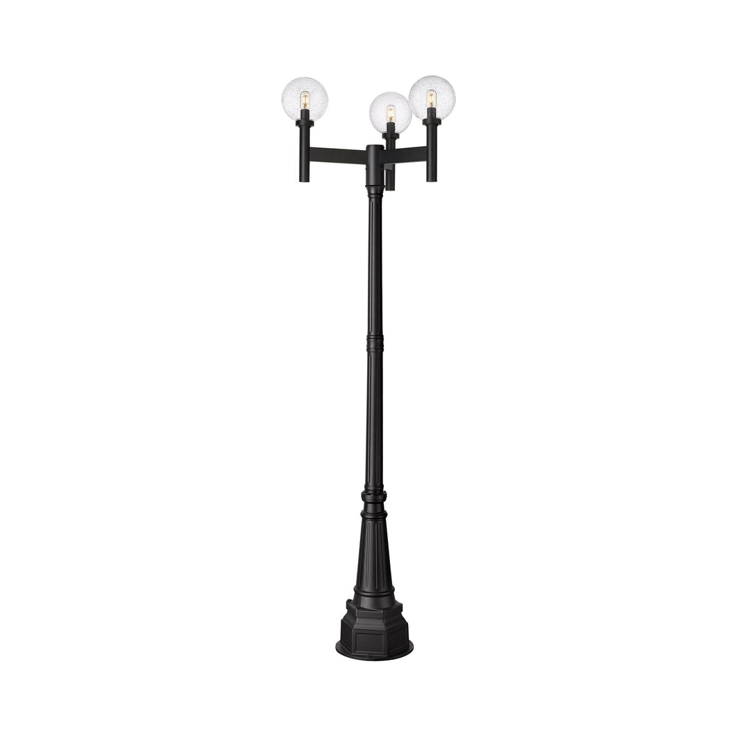 Laurent Outdoor Ornate Post Light in Clear Seedy.