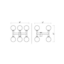 Load image into Gallery viewer, Laurent Outdoor Post Light - line drawing.
