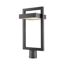 Load image into Gallery viewer, Luttrel Outdoor LED Post Light in Black/Frosted (Round Post Mount).
