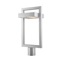 Load image into Gallery viewer, Luttrel Outdoor LED Post Light in Silver/Frosted (Round Post Mount).
