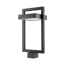 Load image into Gallery viewer, Luttrel Outdoor LED Post Light in Black/Frosted (Square Post Mount).
