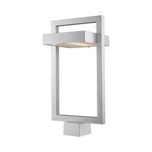 Load image into Gallery viewer, Luttrel Outdoor LED Post Light in Silver/Frosted (Square Post Mount).
