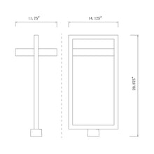 Load image into Gallery viewer, Luttrel Outdoor LED Post Light - line drawing.
