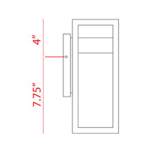 Load image into Gallery viewer, Luttrel Outdoor LED Wall Light - line drawing.
