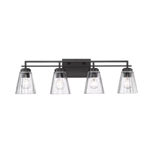Load image into Gallery viewer, Lyna Bath Vanity Light in Matte Black (4-Light).
