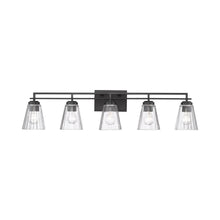 Load image into Gallery viewer, Lyna Bath Vanity Light in Matte Black (5-Light).
