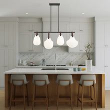 Load image into Gallery viewer, Newbury Linear Chandelier in kitchen.
