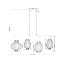 Load image into Gallery viewer, Newbury Linear Chandelier - line drawing.

