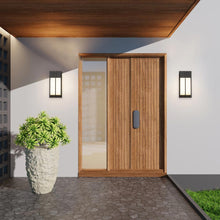 Load image into Gallery viewer, Nyx Outdoor LED Wall Light in Outside Area.
