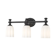 Load image into Gallery viewer, Orion Bath Vanity Light in Matte Black (3-Light).
