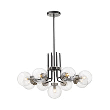 Load image into Gallery viewer, Parsons Chandelier in Matte Black/Brushed Nickel (9-Light).
