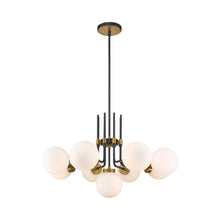 Load image into Gallery viewer, Parsons Chandelier in Matte Black/Olde Brass (9-Light).
