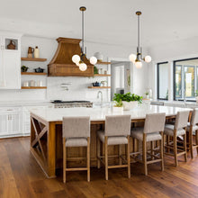 Load image into Gallery viewer, Parsons Chandelier in dining room.

