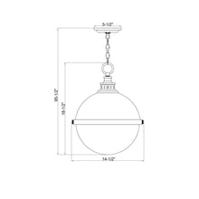 Load image into Gallery viewer, Peyton Pendant Light - line drawing.
