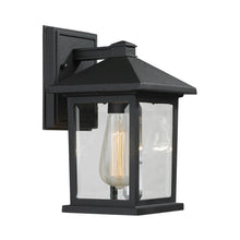 Load image into Gallery viewer, Portland Outdoor Wall Light in Black/Clear Beveled (10.25-Inch).
