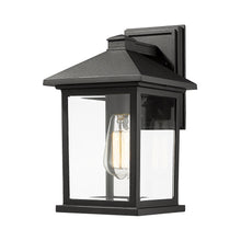 Load image into Gallery viewer, Portland Outdoor Wall Light in Black/Clear Beveled (14-Inch).
