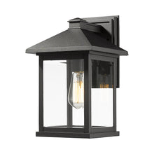 Load image into Gallery viewer, Portland Outdoor Wall Light in Black/Clear Beveled (15.75-Inch).
