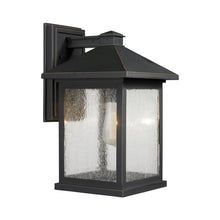 Load image into Gallery viewer, Portland Outdoor Wall Light in Oil Rubbed Bronze/Clear Seedy (15.75-Inch).
