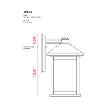 Load image into Gallery viewer, Portland Outdoor Wall Light - line drawing.
