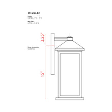 Load image into Gallery viewer, Portland Outdoor Wall Light - line drawing.
