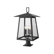 Load image into Gallery viewer, Rainer Outdoor Lantern Post Light in Round Pier Mount (15.5-Inch).
