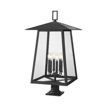 Load image into Gallery viewer, Rainer Outdoor Lantern Post Light in Round Pier Mount (17.5-Inch).
