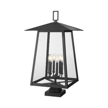 Load image into Gallery viewer, Rainer Outdoor Lantern Post Light in Square Pier Mount (17.5-Inch).
