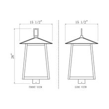 Load image into Gallery viewer, Rainer Outdoor Lantern Post Light - line drawing.
