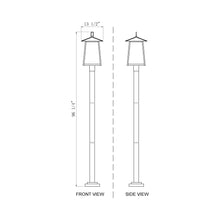 Load image into Gallery viewer, Rainer Outdoor Lean Post Light - line drawing.
