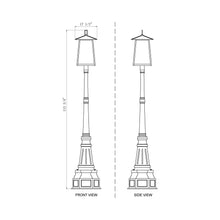 Load image into Gallery viewer, Rainer Outdoor Ornate Post Light - line drawing.
