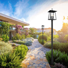 Load image into Gallery viewer, Rainer Outdoor Post Light in Outside Area.
