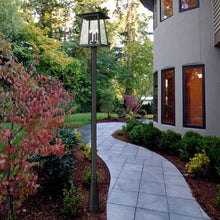 Load image into Gallery viewer, Rainer Outdoor Post Light in Outside Area.
