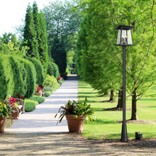 Load image into Gallery viewer, Rainer Outdoor Post Light in Outside Area.
