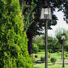 Load image into Gallery viewer, Rainer Outdoor Post Light in Outside Area.
