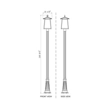 Load image into Gallery viewer, Rainer Outdoor Post Light - line drawing.
