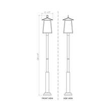 Load image into Gallery viewer, Rainer Outdoor Round Post Light - line drawing.
