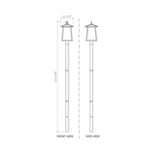 Load image into Gallery viewer, Rainer Outdoor Sleek Post Light - line drawing.
