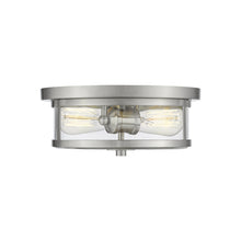 Load image into Gallery viewer, Savannah Flush Mount Ceiling Light in Brushed Nickel (11-Inch).
