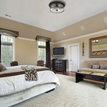 Load image into Gallery viewer, Savannah Flush Mount Ceiling Light in bedroom.
