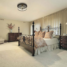 Load image into Gallery viewer, Savannah Flush Mount Ceiling Light in bedroom.
