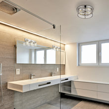 Load image into Gallery viewer, Savannah Flush Mount Ceiling Light in bathroom.
