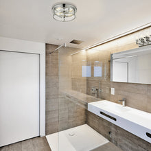 Load image into Gallery viewer, Savannah Flush Mount Ceiling Light in bathroom.
