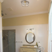 Load image into Gallery viewer, Savannah Flush Mount Ceiling Light in bathroom.

