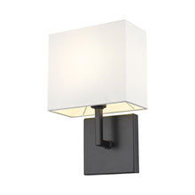 Load image into Gallery viewer, Saxon Wall Light in Matte Black.
