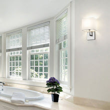 Load image into Gallery viewer, Saxon Wall Light in bathroom.
