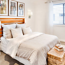 Load image into Gallery viewer, Saxon Wall Light in bedroom.
