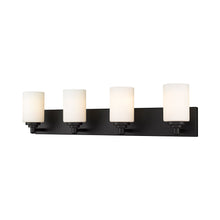 Load image into Gallery viewer, Soledad Bath Vanity Light in Matte Black (4-Light).

