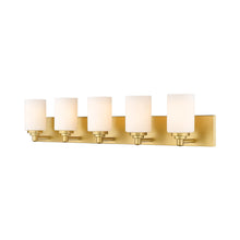 Load image into Gallery viewer, Soledad Bath Vanity Light in Brushed Gold (5-Light).
