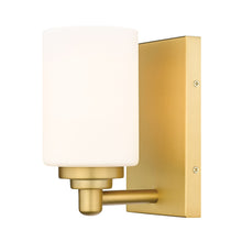 Load image into Gallery viewer, Soledad Bath Wall Light in Brushed Gold.
